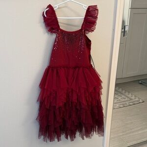 Ava & Yelly Burgundy Sequin Dress